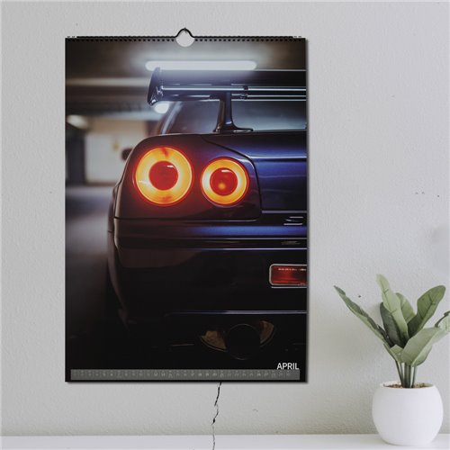 ChromeCars® Wandkalender - Nissan Skyline R34 GT-R V-spec MNPII - 2025 (DIN A2)