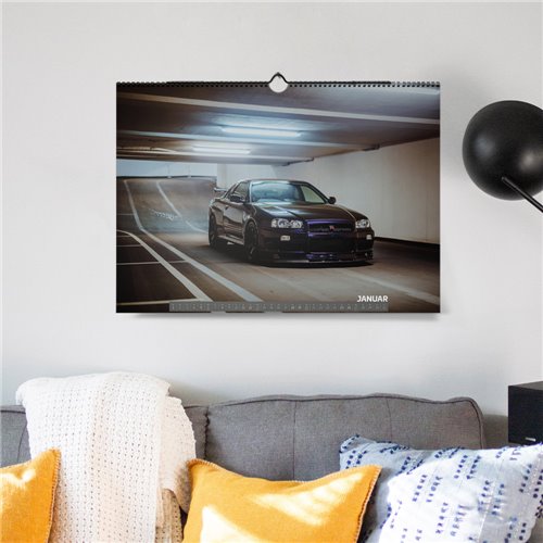 ChromeCars® Wandkalender - Nissan Skyline R34 GT-R V-spec MNPII - 2025 (DIN A2)