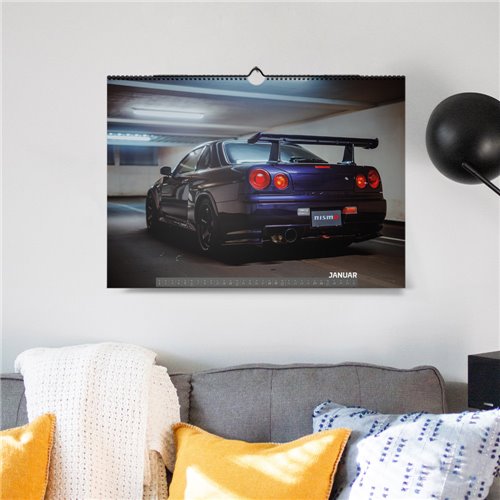 ChromeCars® Wandkalender - Nissan Skyline R34 GT-R V-spec CRS MNPIII - 2025 (DIN A2)