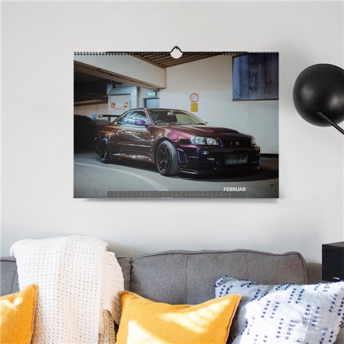 ChromeCars® Wandkalender - Nissan Skyline R34 GT-R V-spec CRS MNPIII - 2025 (DIN A2)